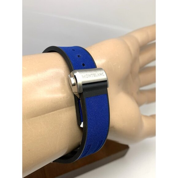 Montblanc Men's Watch 129370 Iced Sea 1858 Swiss Automatic Blue Dial Rubber Band - Picture 11 of 15